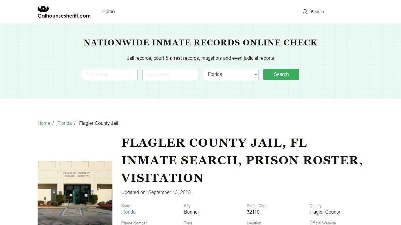 Flagler County Jail, FL Inmate Search, Prison Roster, Visitation